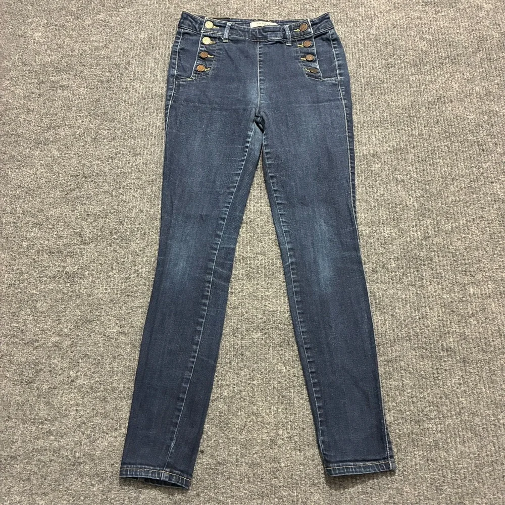 Papaya Womens Skinny Jeans Size 5 Sailor Button Fly Dark Wash Mid Rise